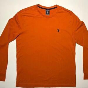 U.S. Polo Assn. Men's Bold Orange Long Sleeve Tee Size Medium
